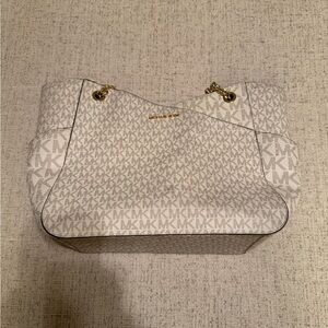 Michael Kors Cream and Gold Shoulder Bag